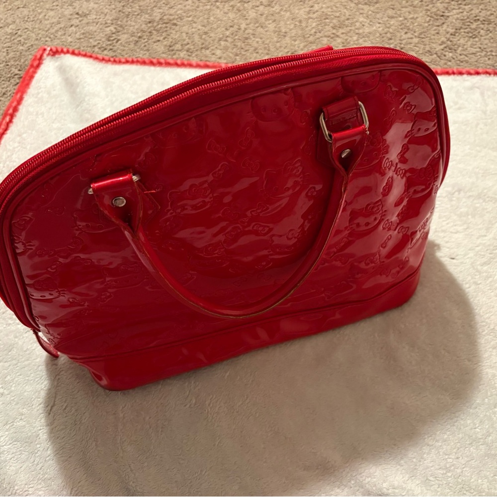 Hello Kitty Loungefly Red Patent Embossed Tote Bag